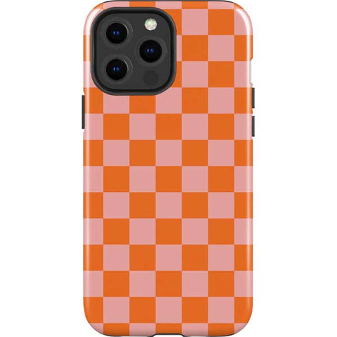 Orange Checkered iPhone 15 Pro Max Impact Case